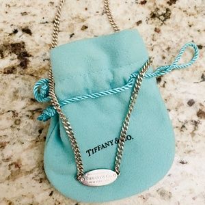 Tiffany & Co diamond oval tag necklace -retired!